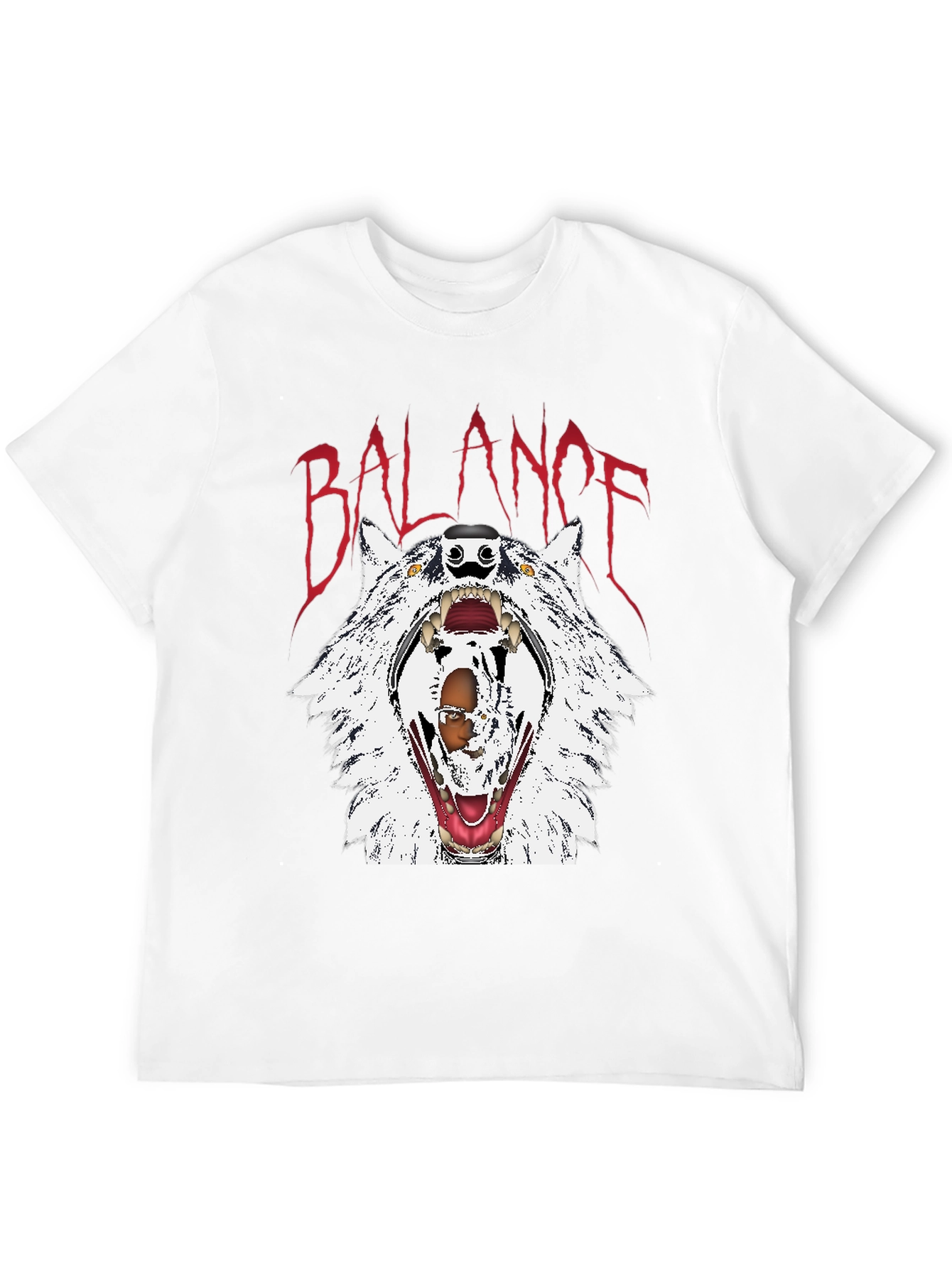 Balance Wolf Graphic Tee - Edgy Streetwear