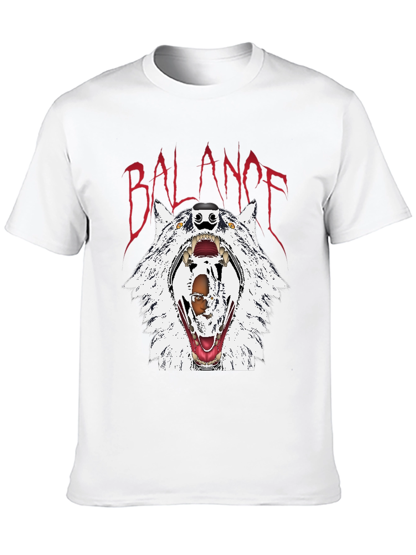 Balance Wolf Graphic Tee - Edgy Streetwear