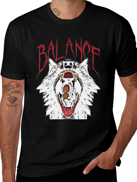Balance Wolf Graphic Tee - Edgy Streetwear