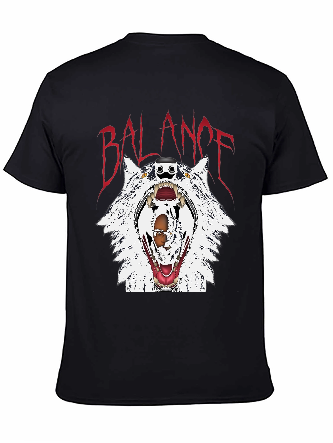 Balance Wolf Graphic Tee - Edgy Streetwear