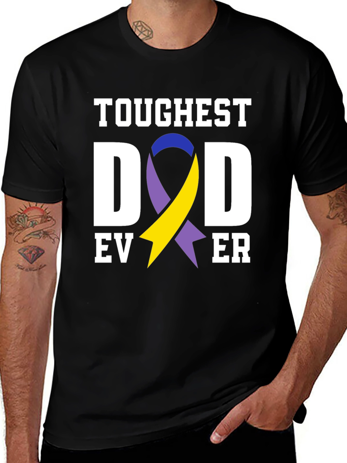 Toughest Dad Ever T-Shirt Down Syndrome Awareness