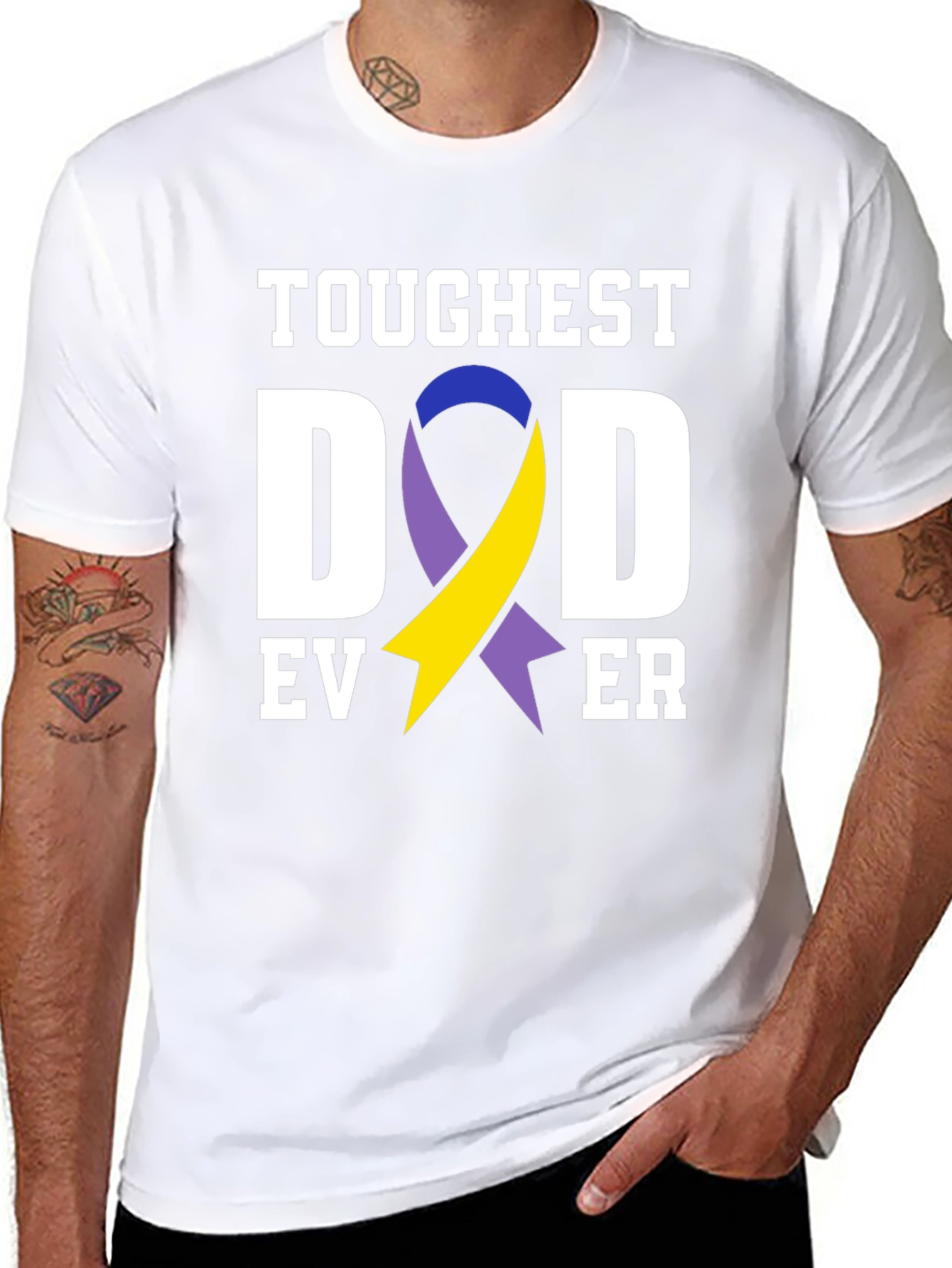 Toughest Dad Ever T-Shirt Down Syndrome Awareness