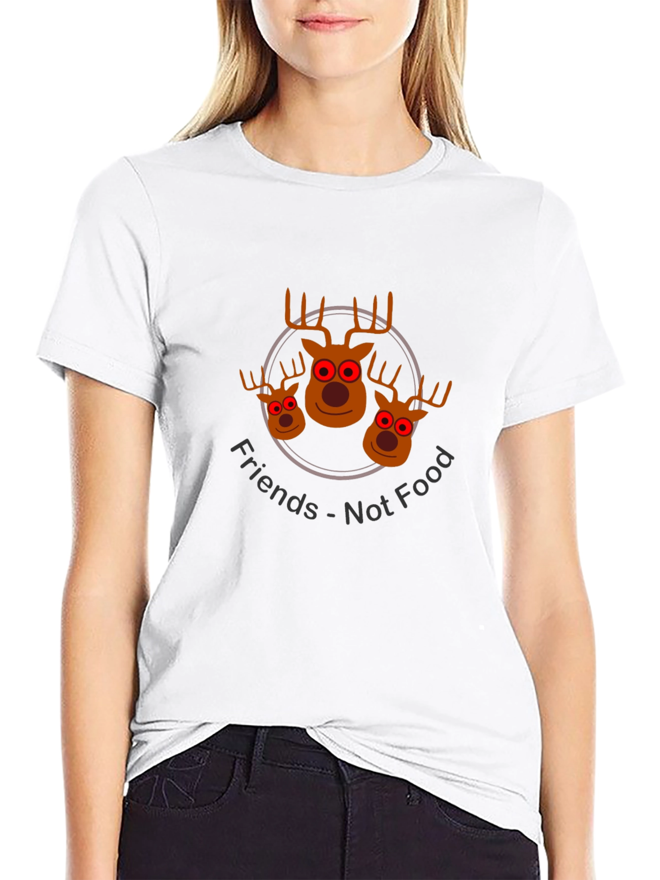 Friends Not Food Reindeer Graphic Tee