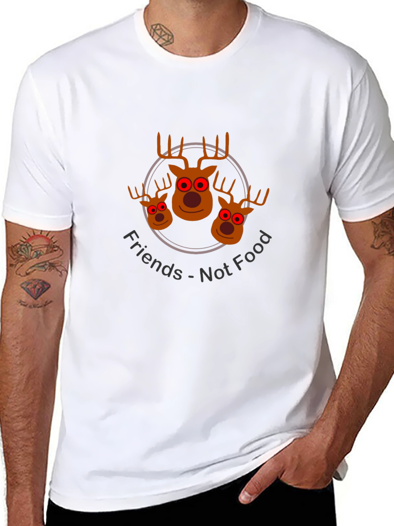 Friends Not Food Reindeer Graphic Tee