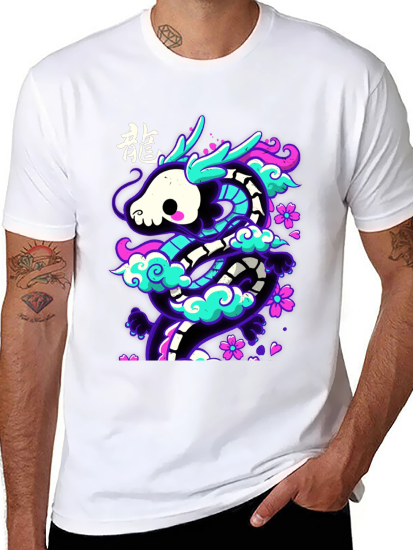 Neon Dragon Graphic Tee - Unique Streetwear