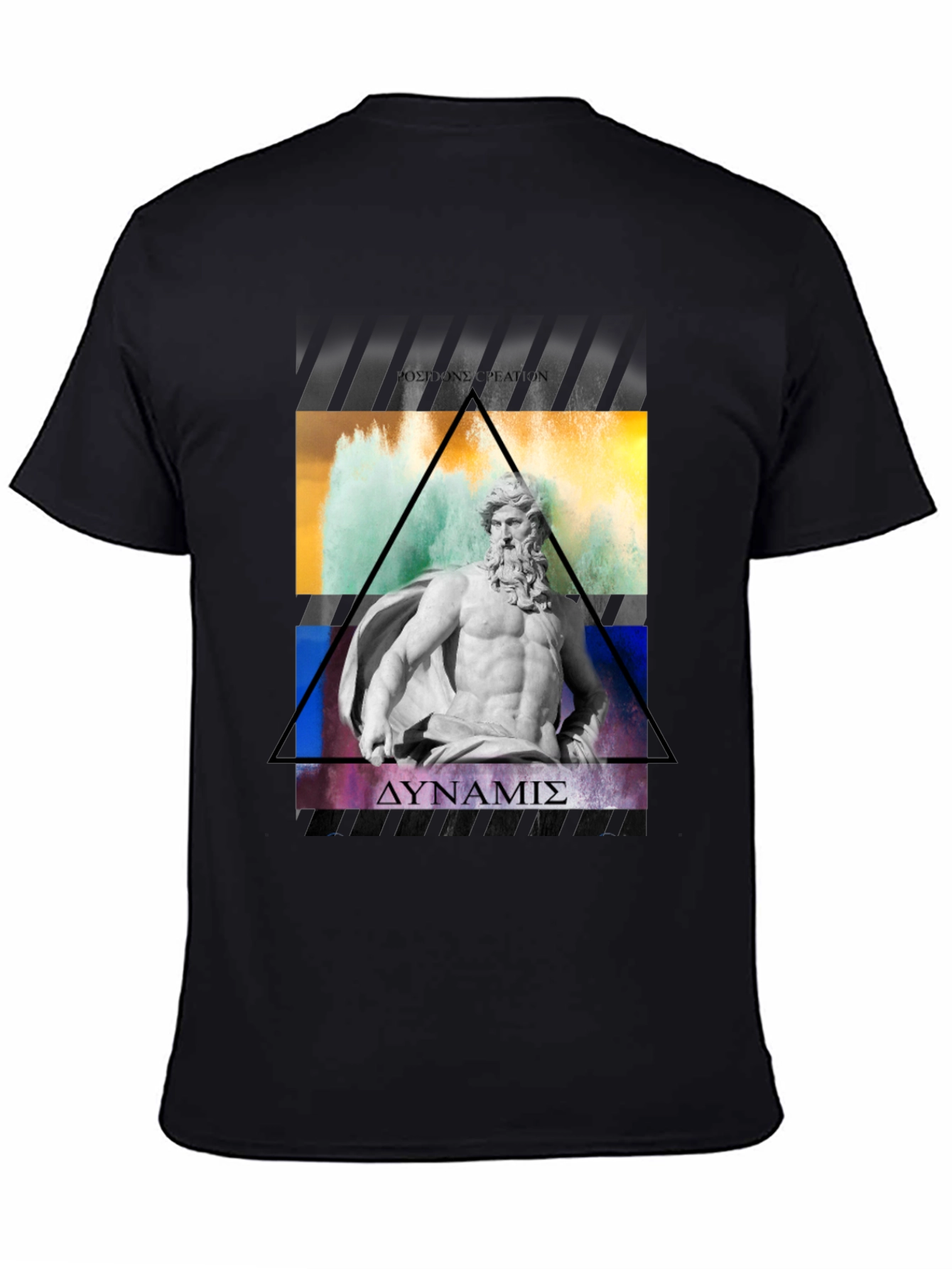 Poseidon Graphic Tee - Black Cotton T-Shirt