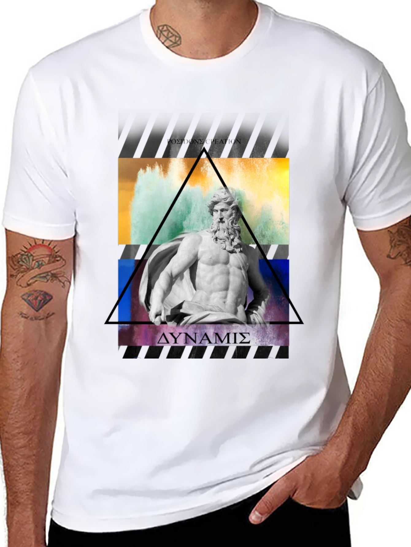 Poseidon Graphic Tee - Black Cotton T-Shirt