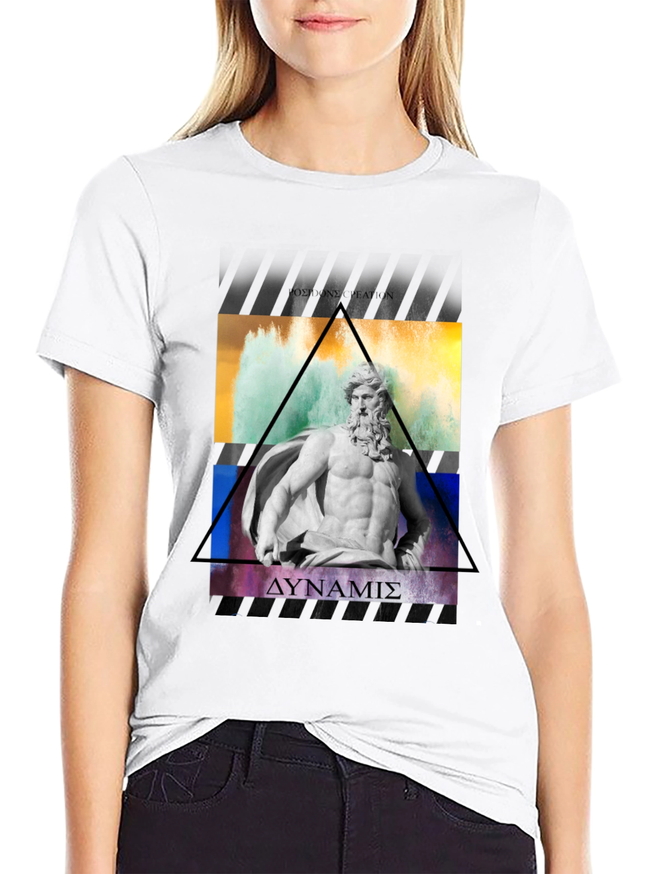 Poseidon Graphic Tee - Black Cotton T-Shirt
