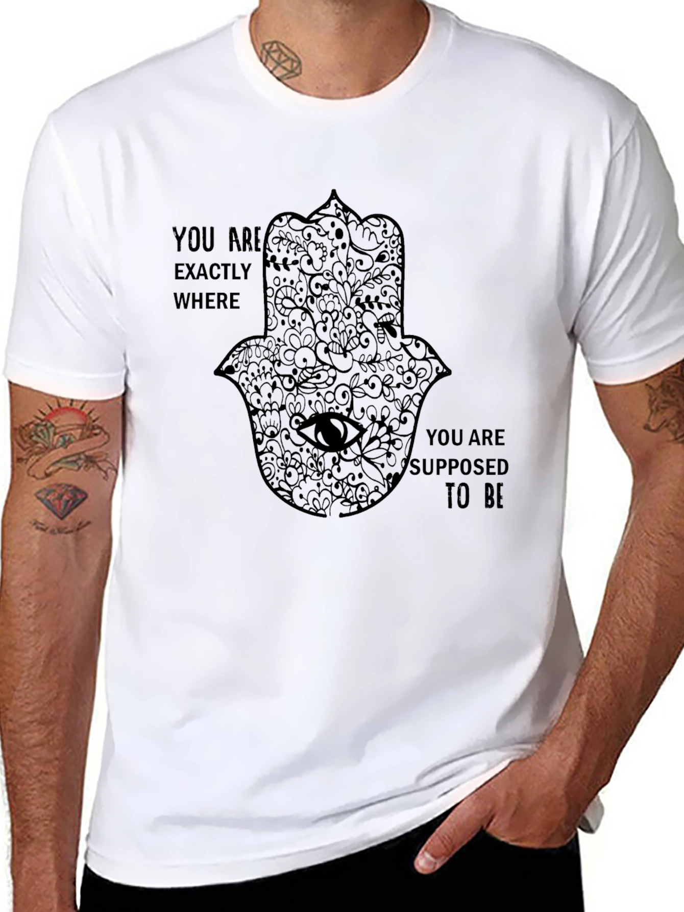 Hamsa Hand T-Shirt - Inspirational Quote - Unisex