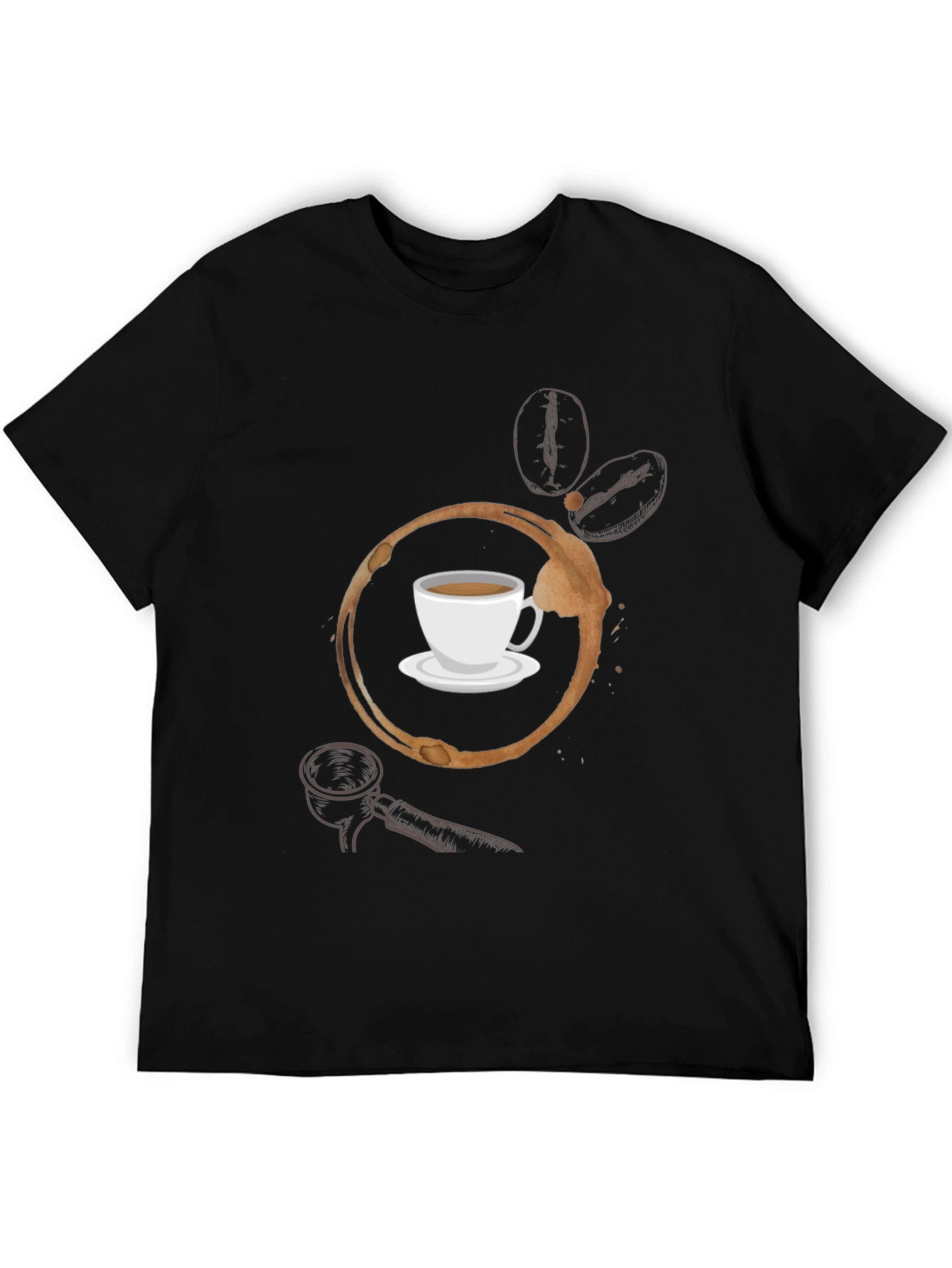 Coffee Stain Graphic T-Shirt - Black