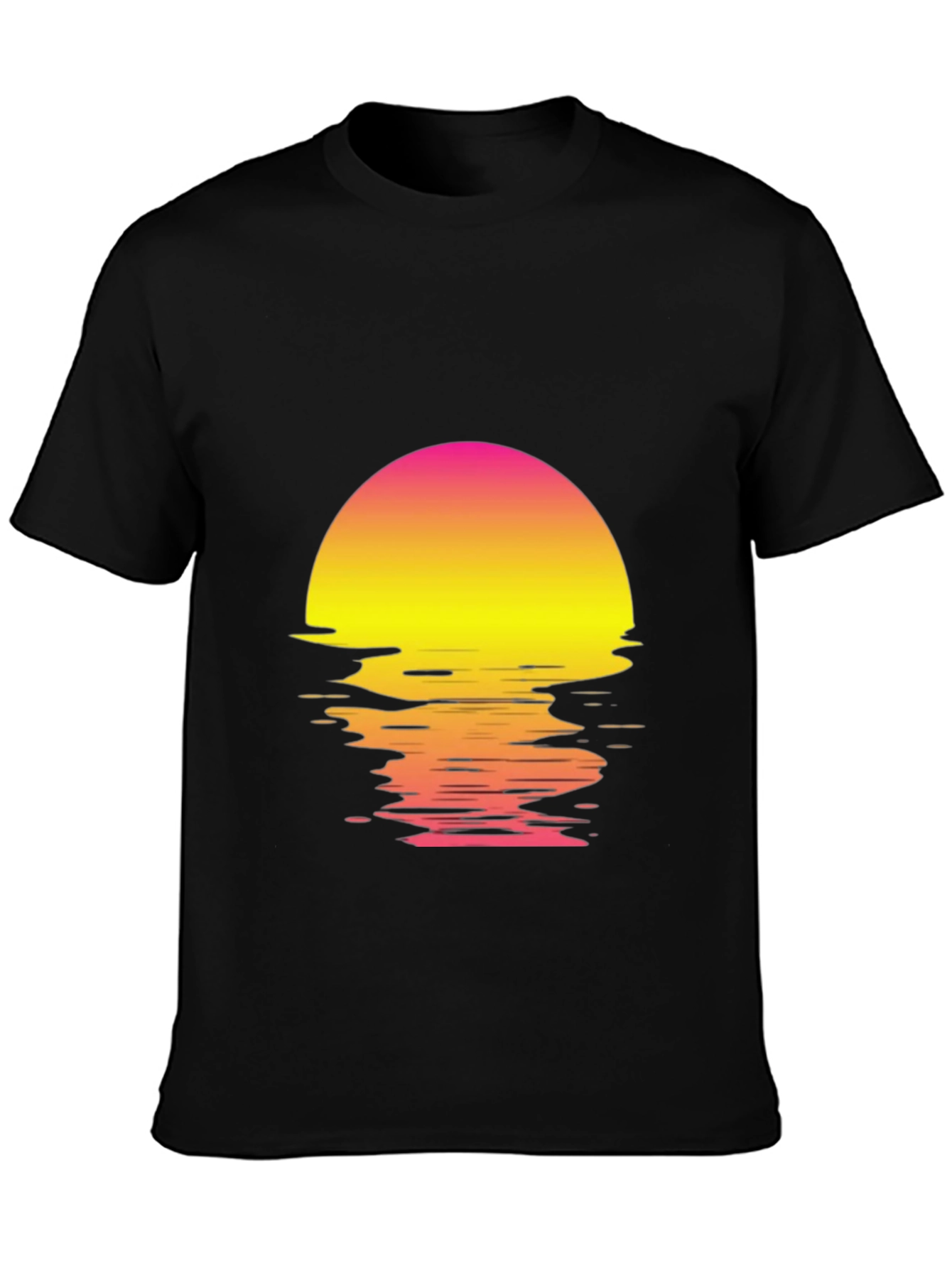 Retro Sunset Graphic T-Shirt - Black