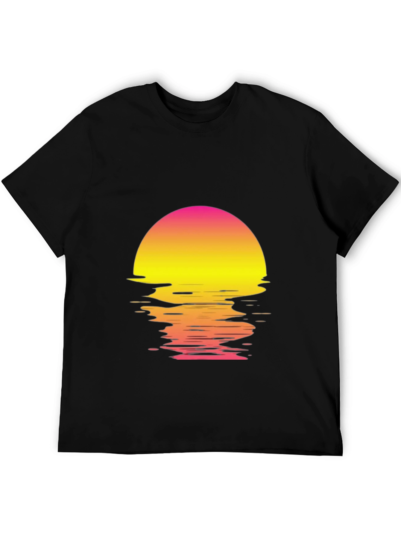Retro Sunset Graphic T-Shirt - Black