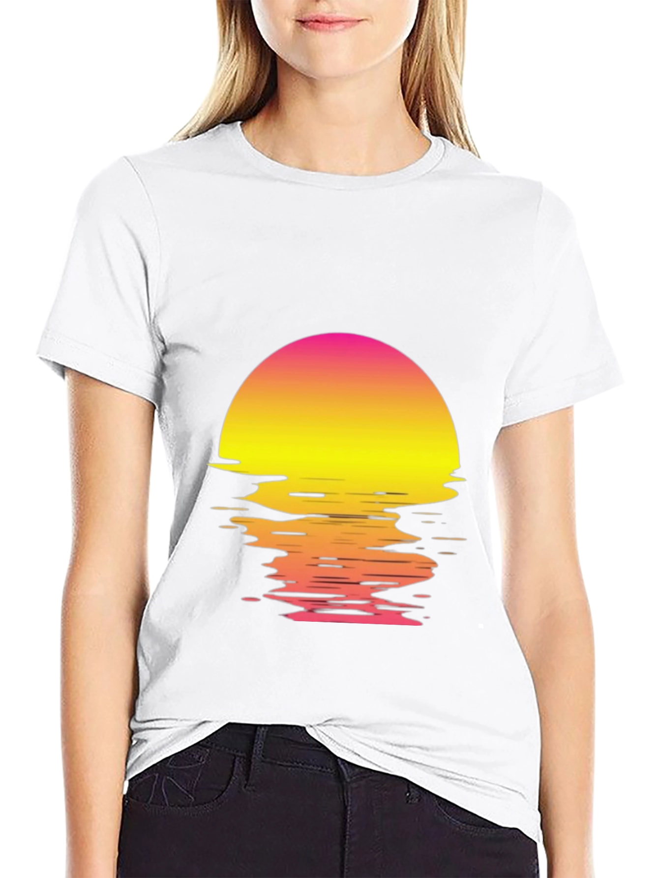 Retro Sunset Graphic T-Shirt - Black