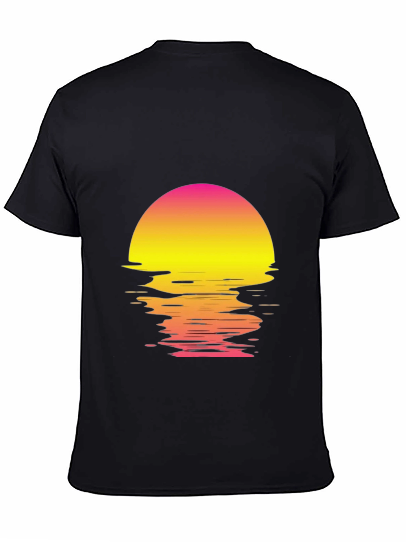 Retro Sunset Graphic T-Shirt - Black