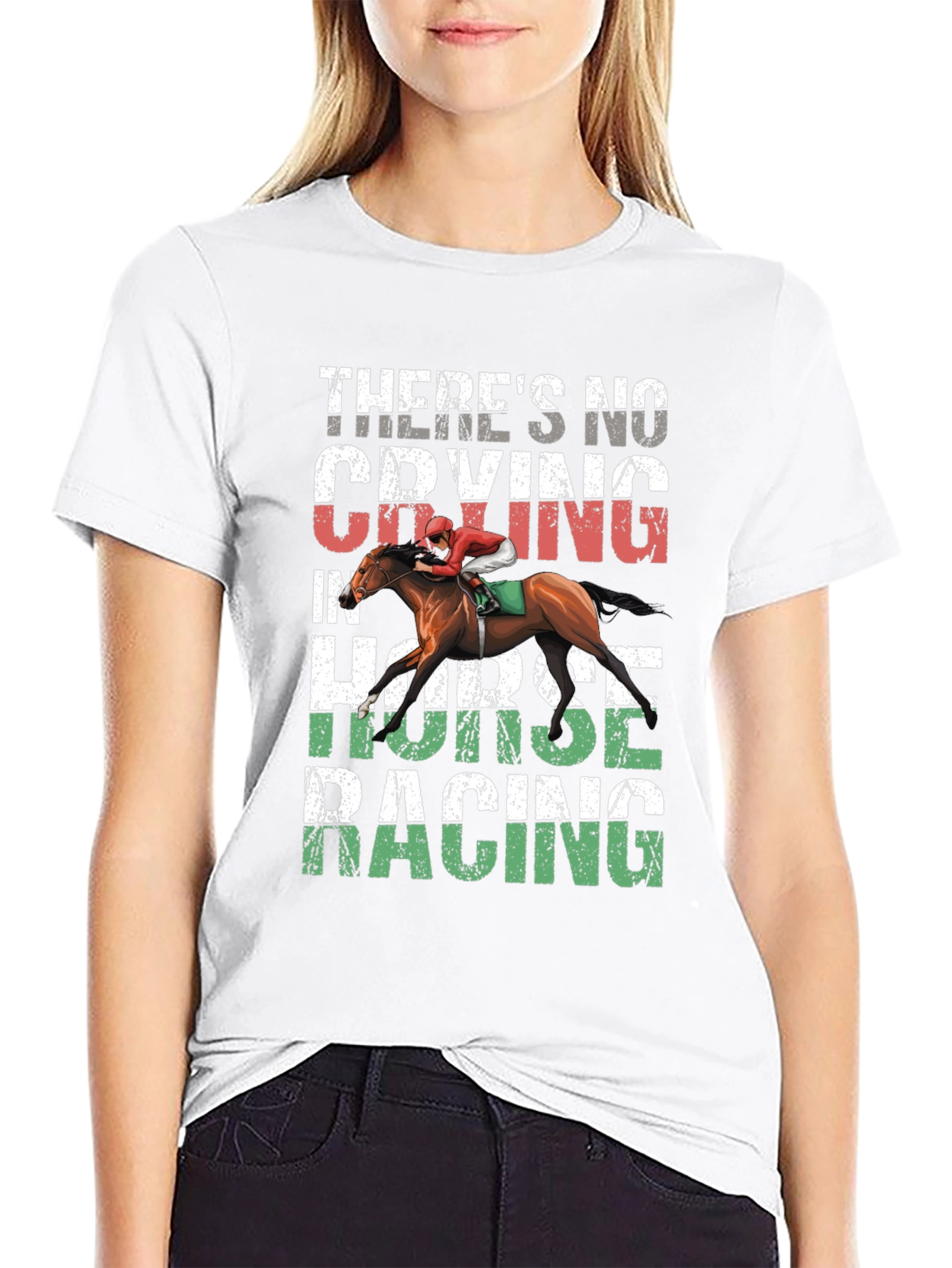 Horse Racing Graphic Tee - No Crying T-Shirt
