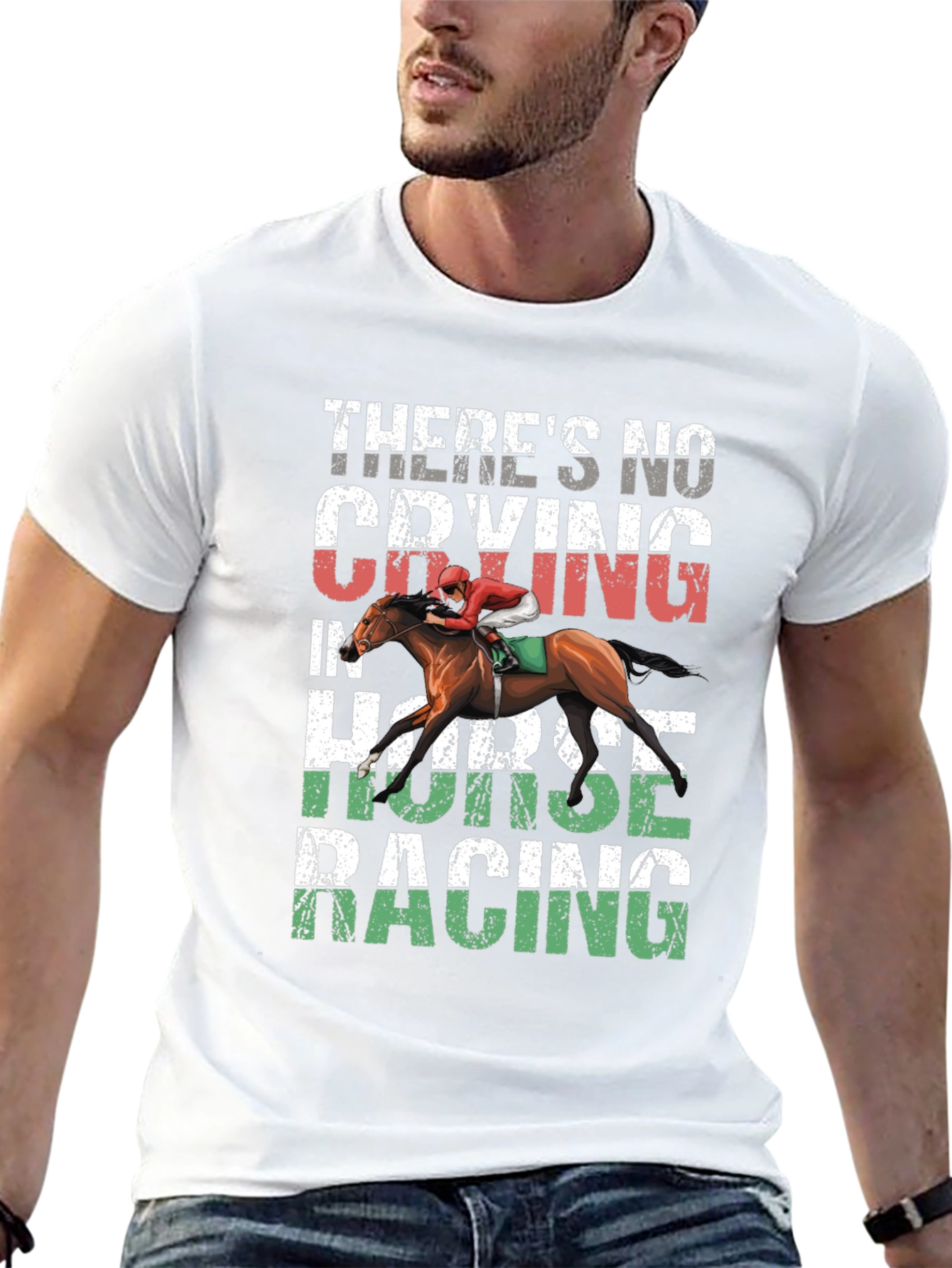 Horse Racing Graphic Tee - No Crying T-Shirt