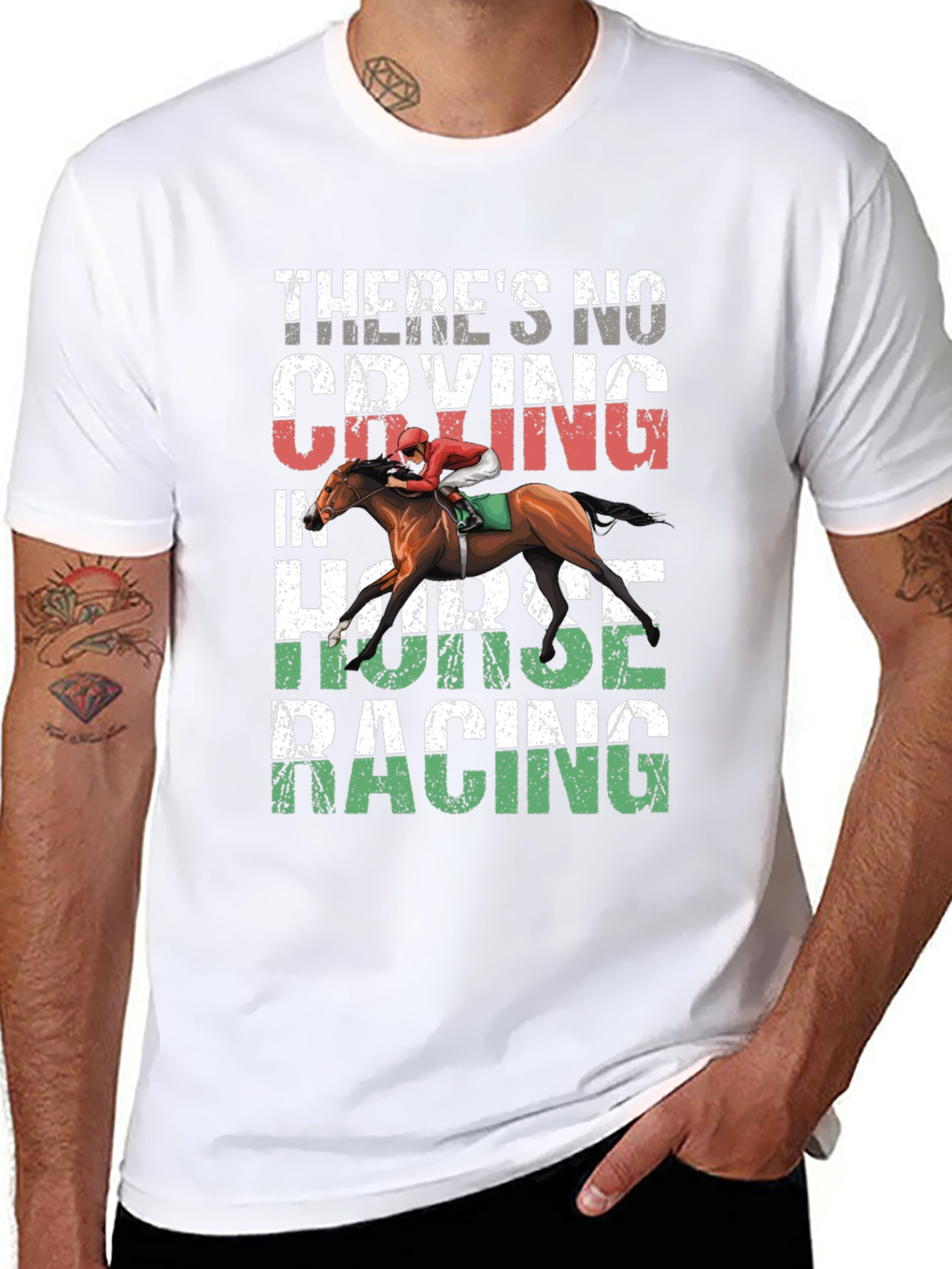 Horse Racing Graphic Tee - No Crying T-Shirt