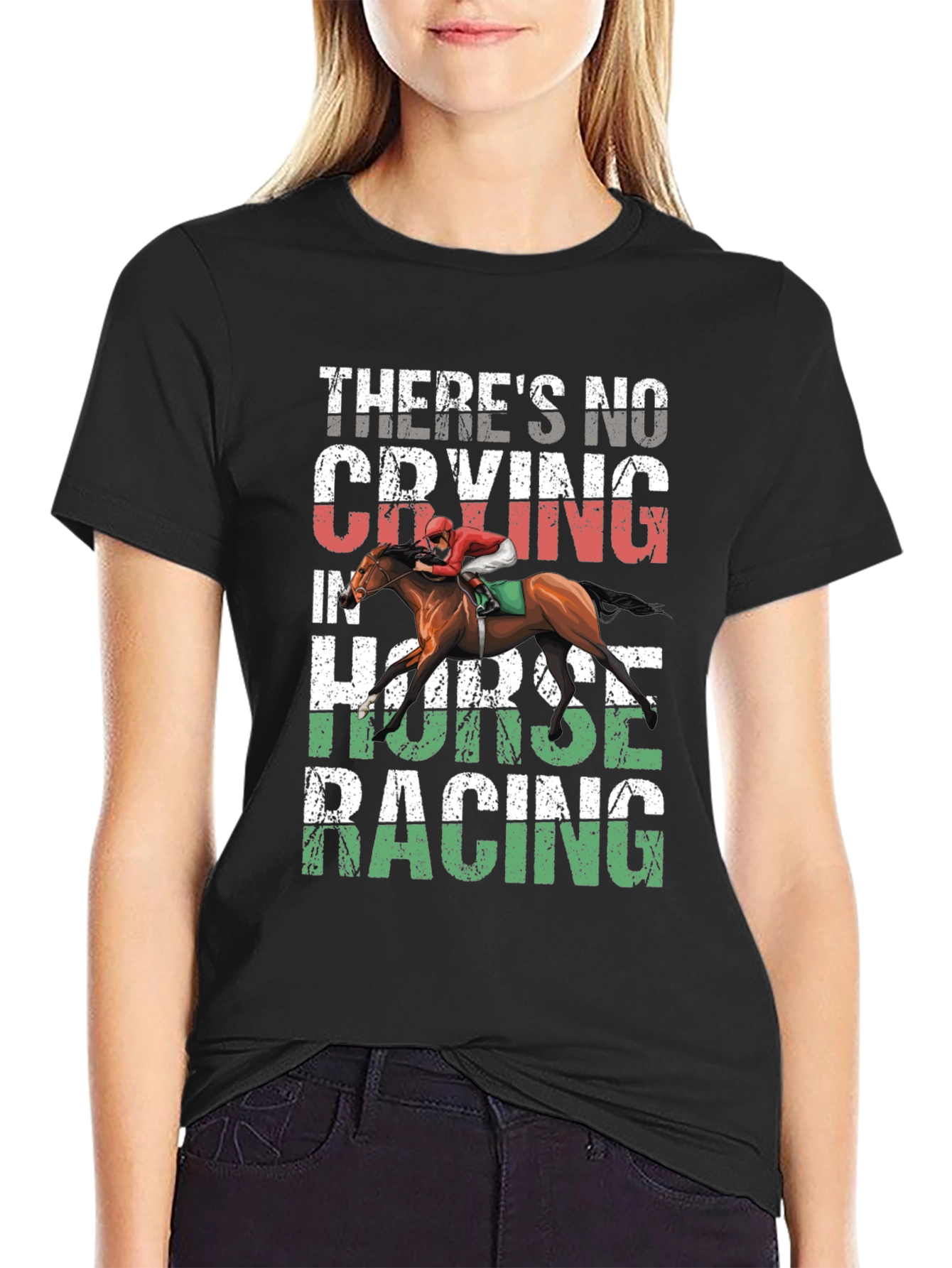 Horse Racing Graphic Tee - No Crying T-Shirt
