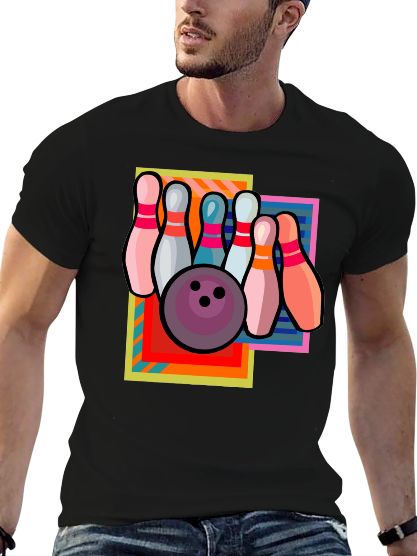 Retro Bowling T-Shirt - Strike Design