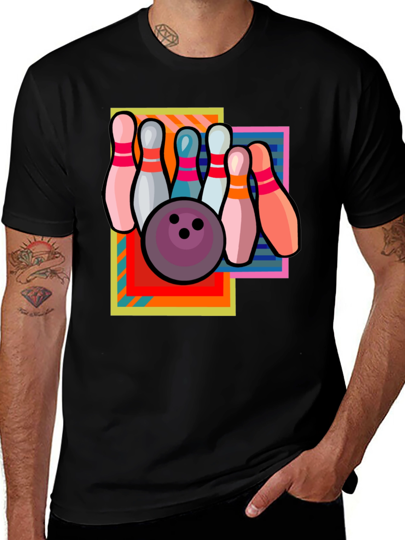 Retro Bowling T-Shirt - Strike Design