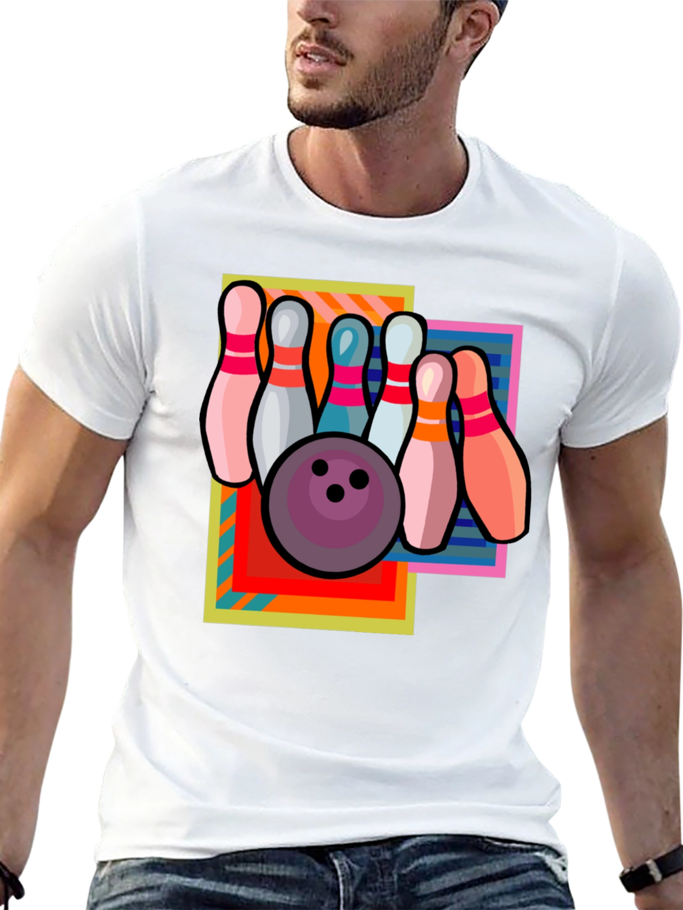 Retro Bowling T-Shirt - Strike Design