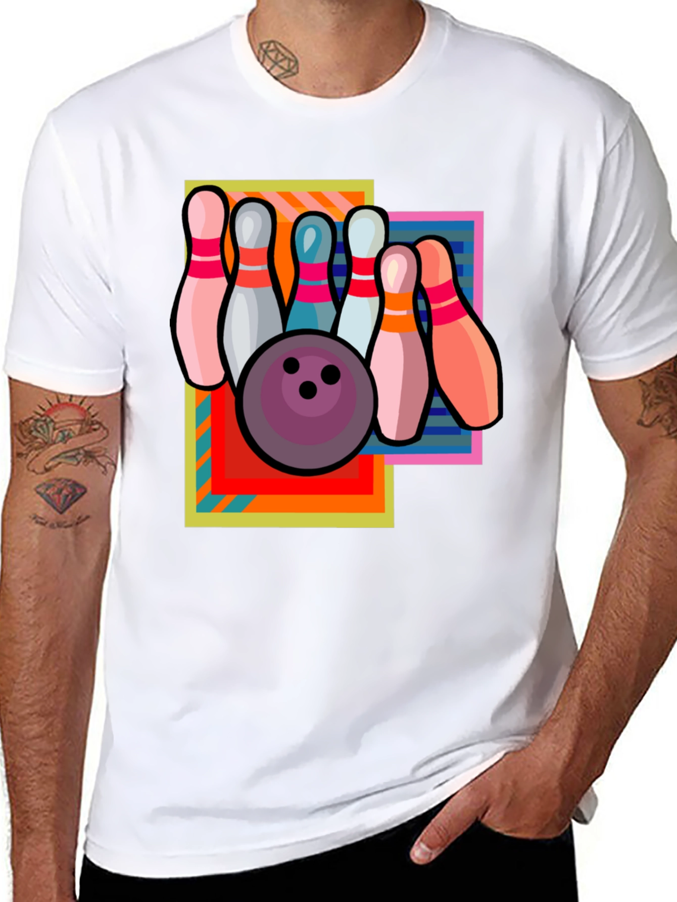 Retro Bowling T-Shirt - Strike Design