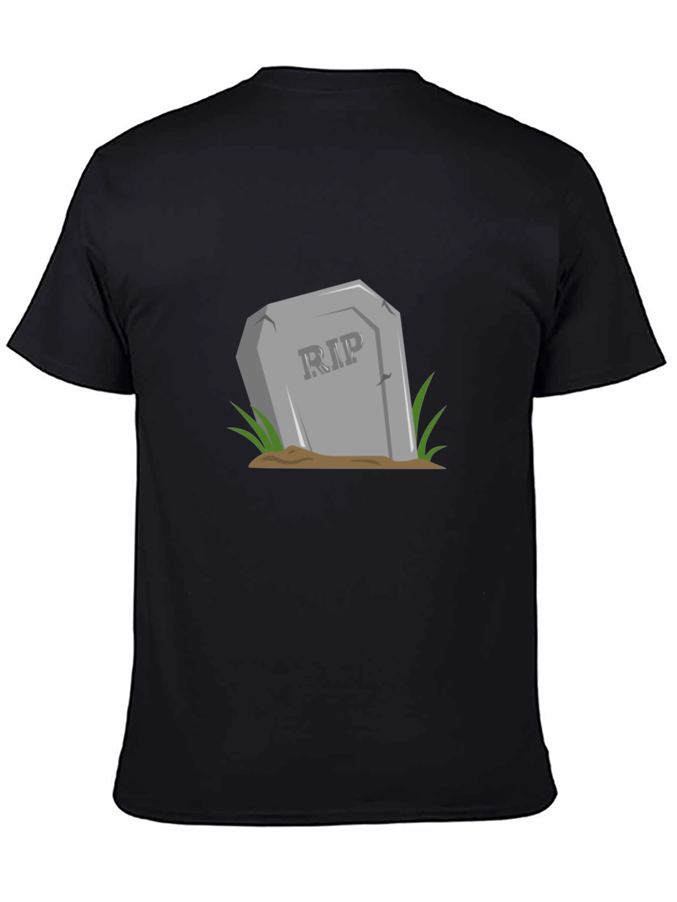 RIP Tombstone Graphic Tee - Black Cotton T-Shirt