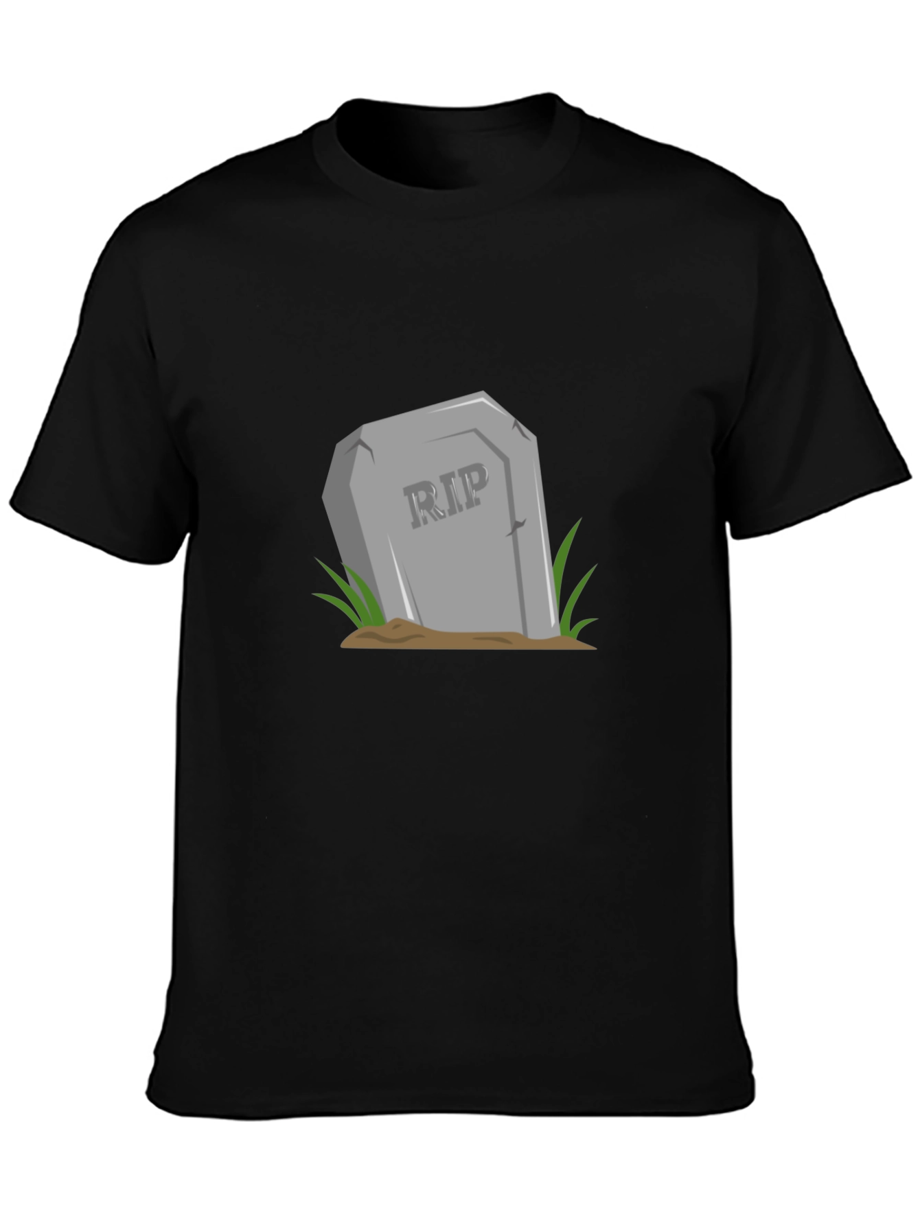 RIP Tombstone Graphic Tee - Black Cotton T-Shirt