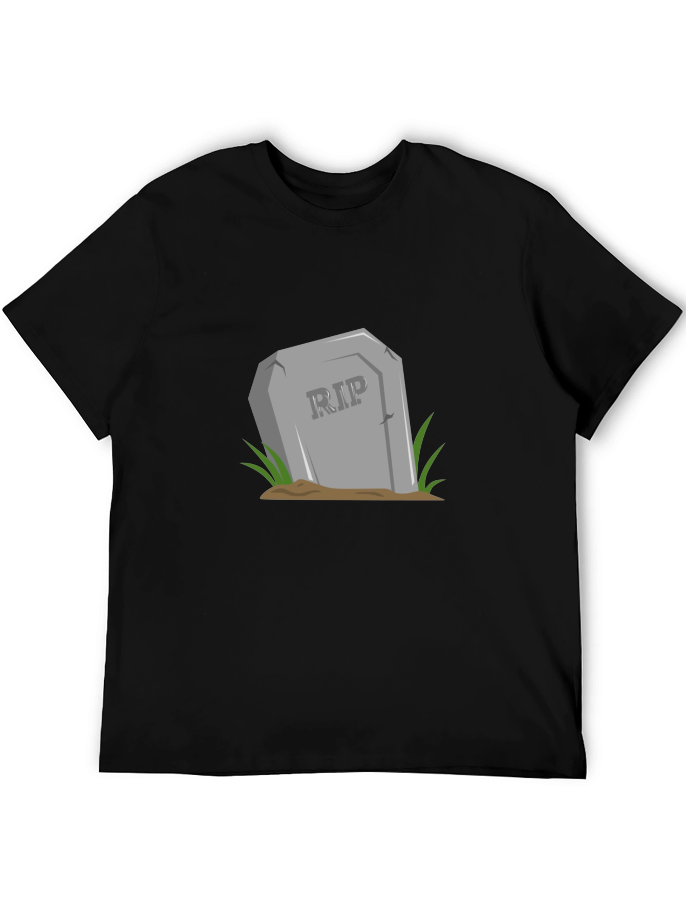 RIP Tombstone Graphic Tee - Black Cotton T-Shirt