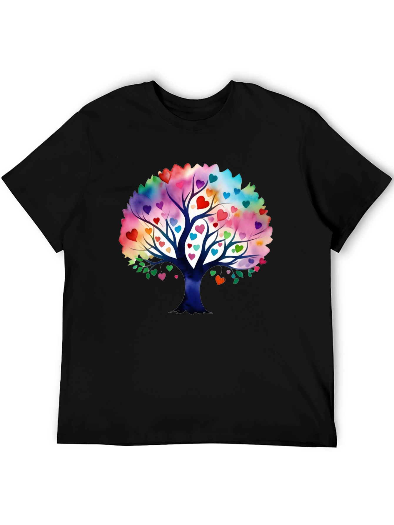 Heart Tree Graphic Black T-Shirt