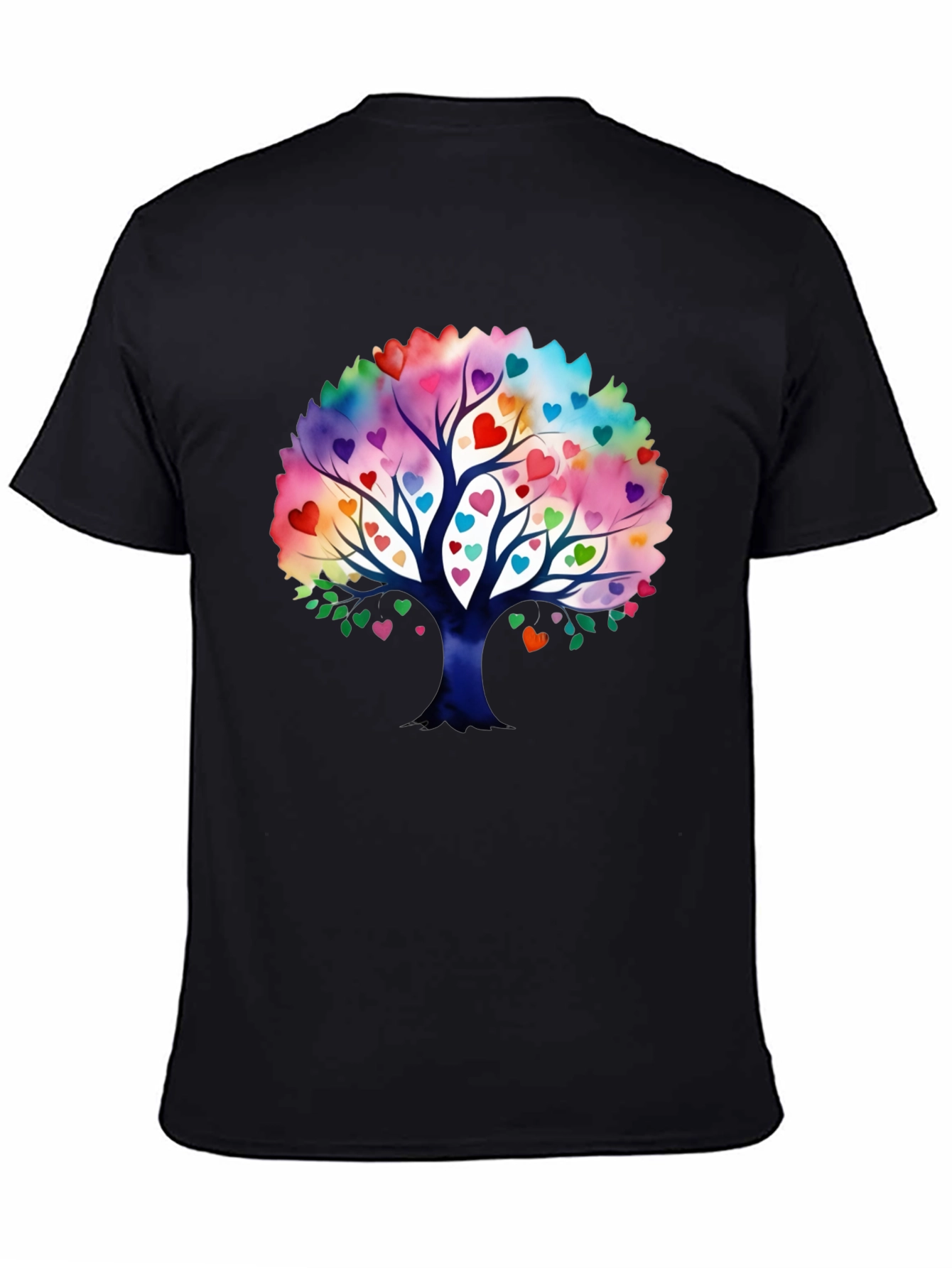 Heart Tree Graphic Black T-Shirt