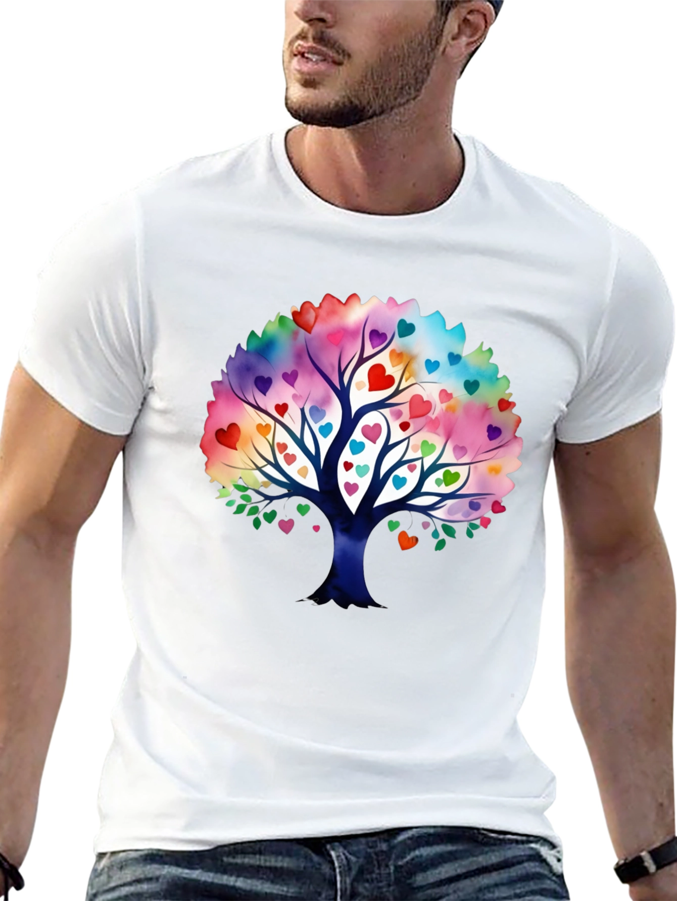 Heart Tree Graphic Black T-Shirt