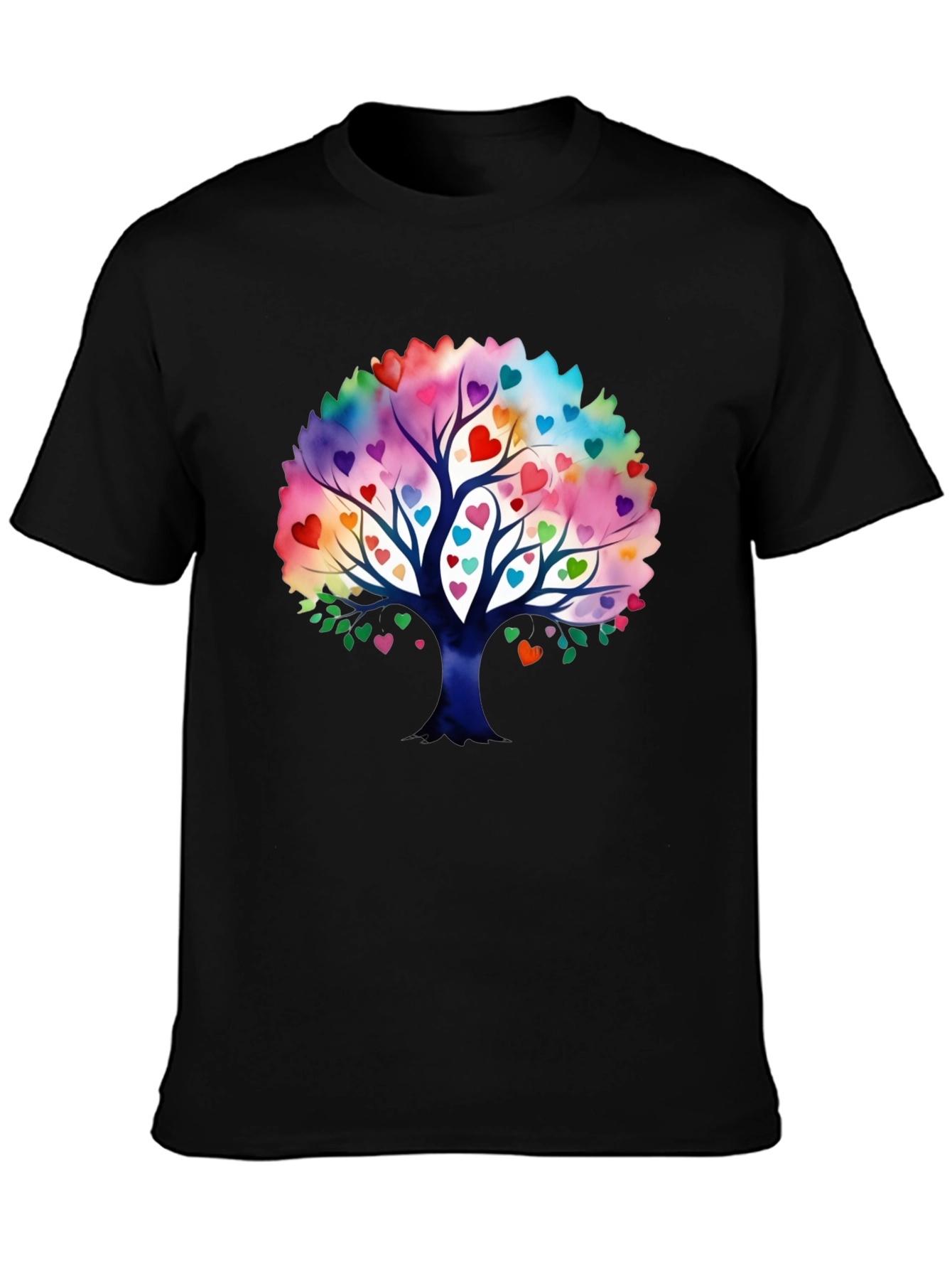 Heart Tree Graphic Black T-Shirt