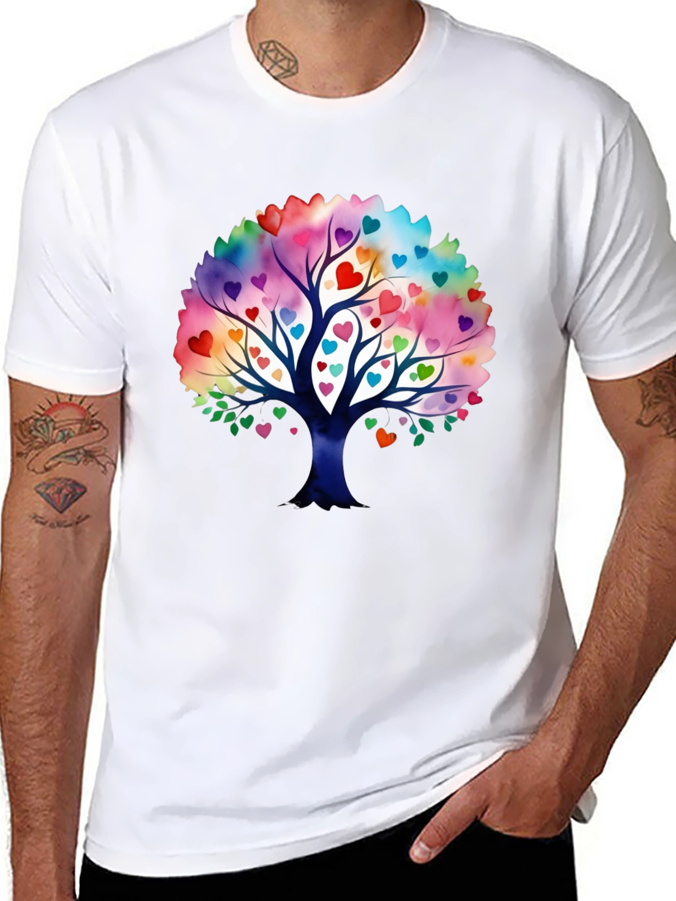 Heart Tree Graphic Black T-Shirt