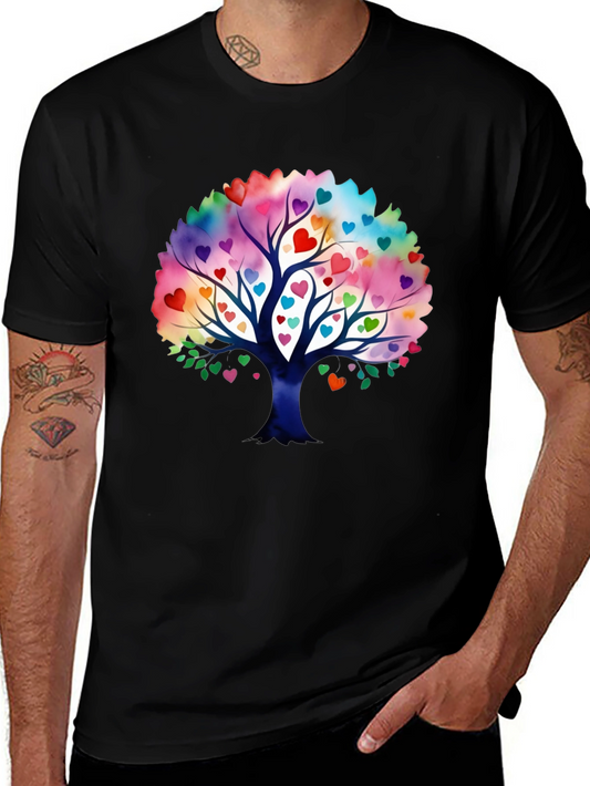 Heart Tree Graphic Black T-Shirt