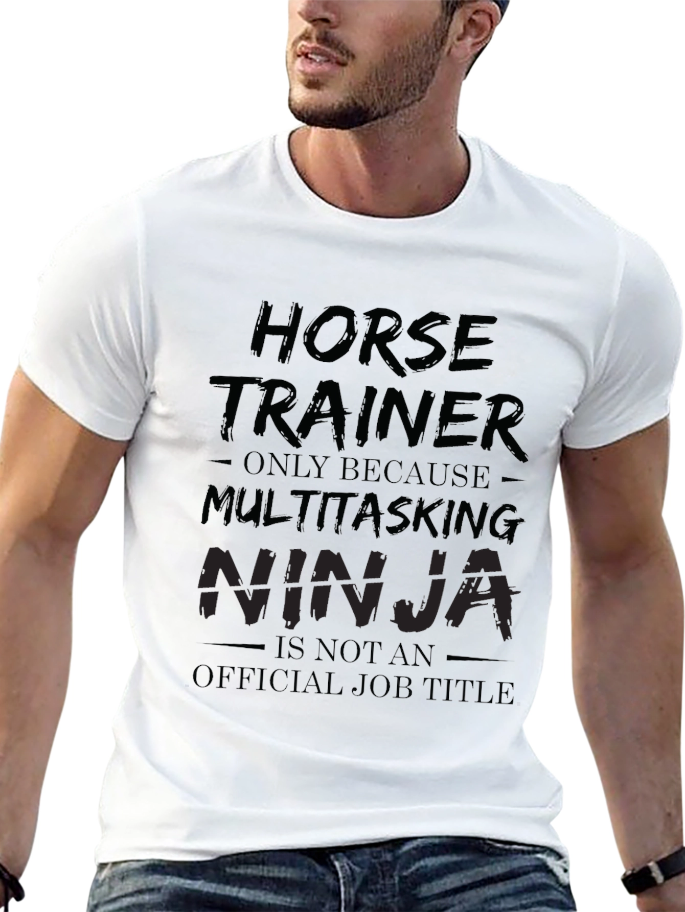 Horse Trainer Ninja Job Title Graphic Tee