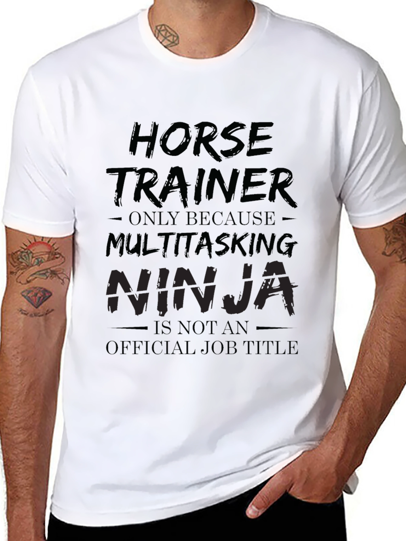 Horse Trainer Ninja Job Title Graphic Tee