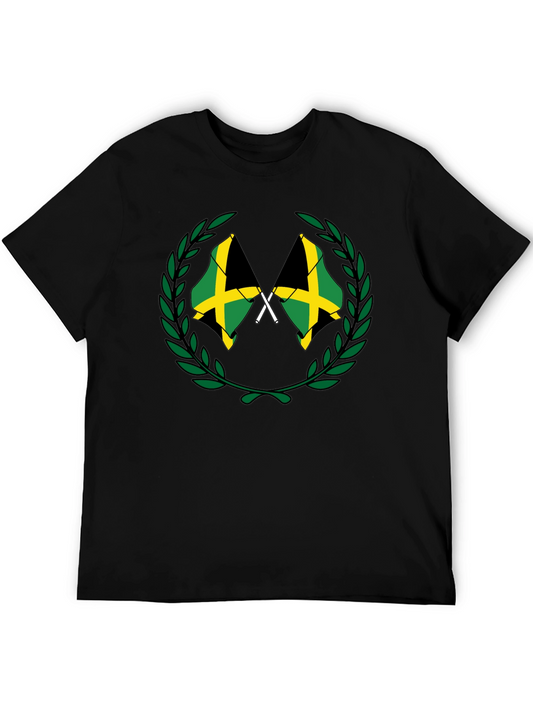 Jamaica Flag T-Shirt Black Cotton Tee