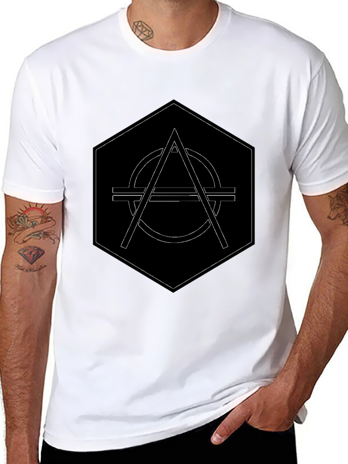 Geometric Graphic Black T-Shirt