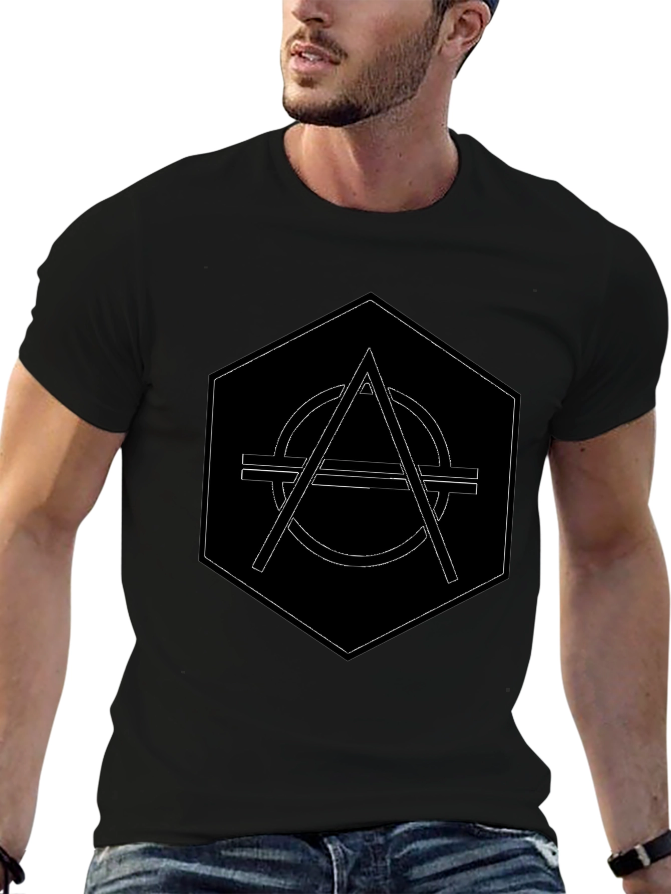 Geometric Graphic Black T-Shirt