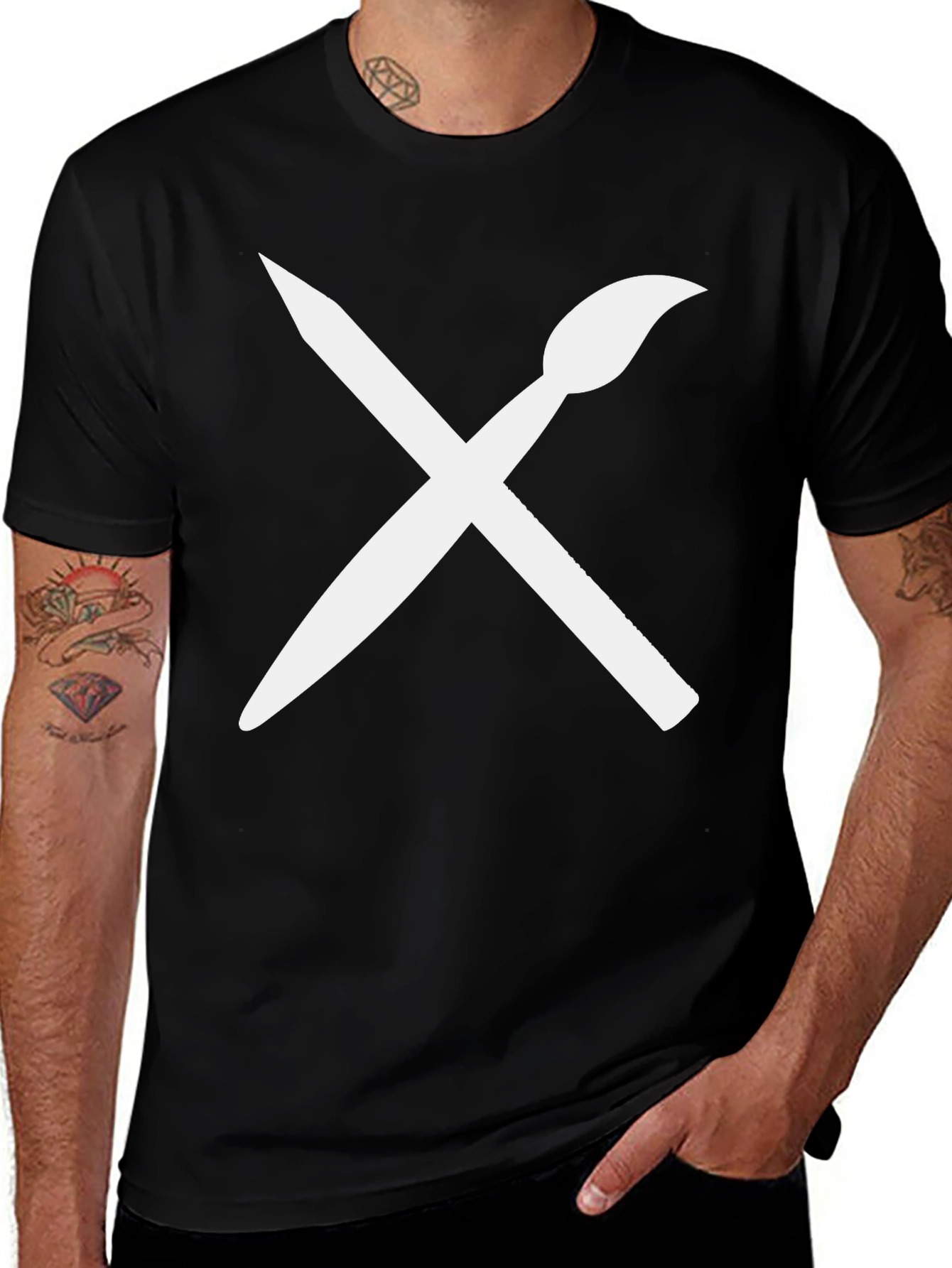Artists Tee: Brush & Pencil Graphic T-Shirt