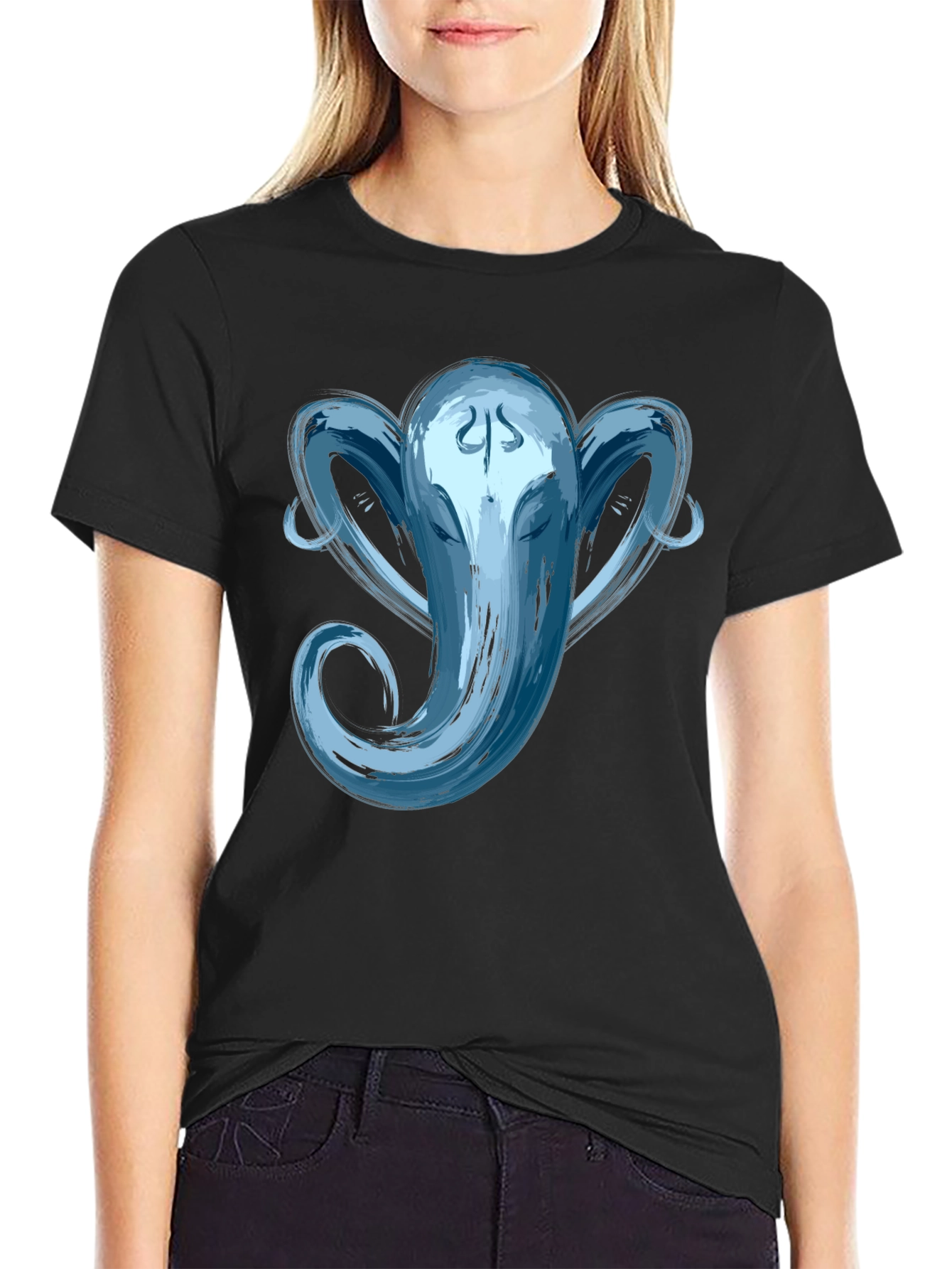 Ganesha Graphic Tee - Brushstroke Design