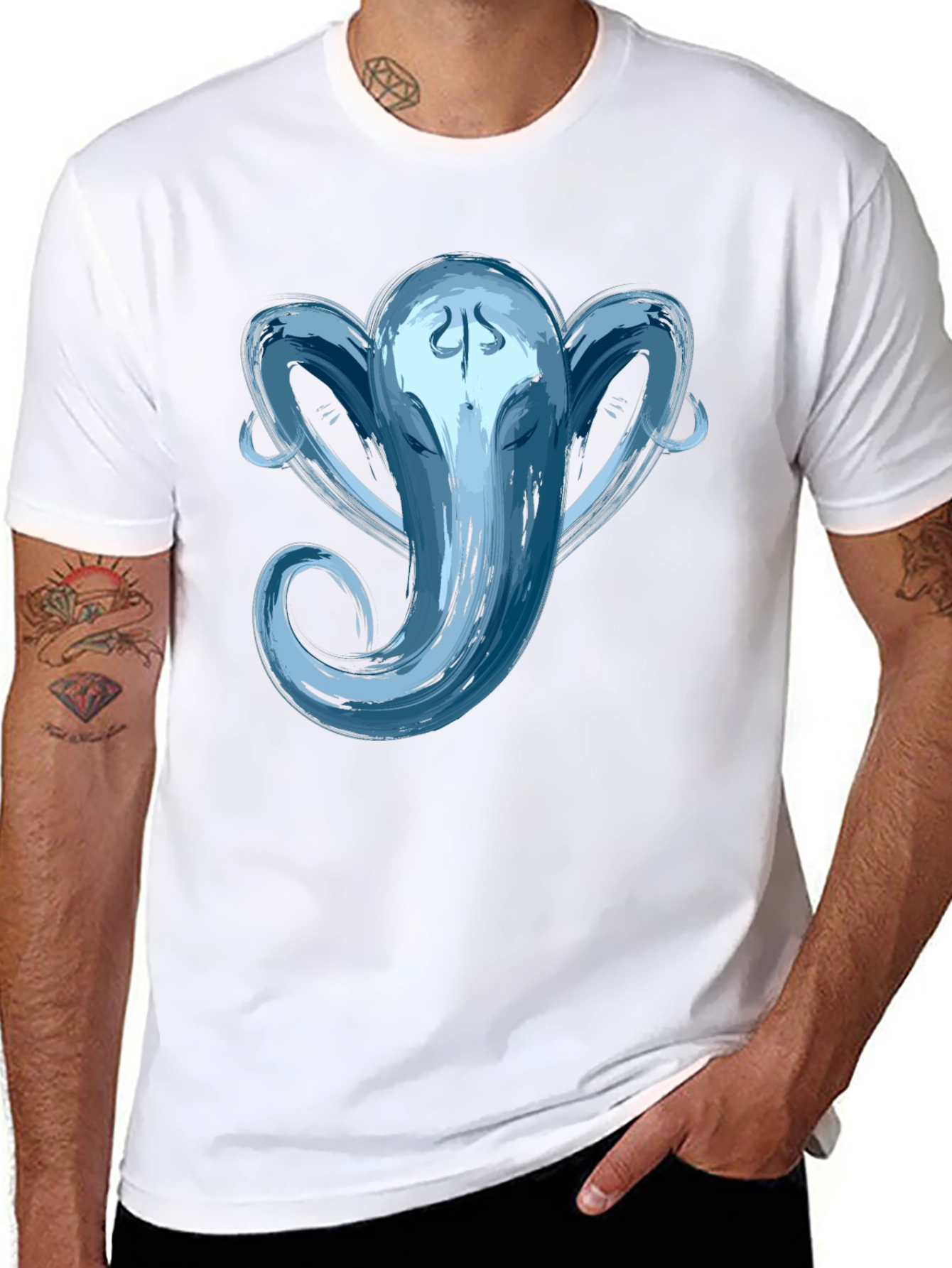 Ganesha Graphic Tee - Brushstroke Design