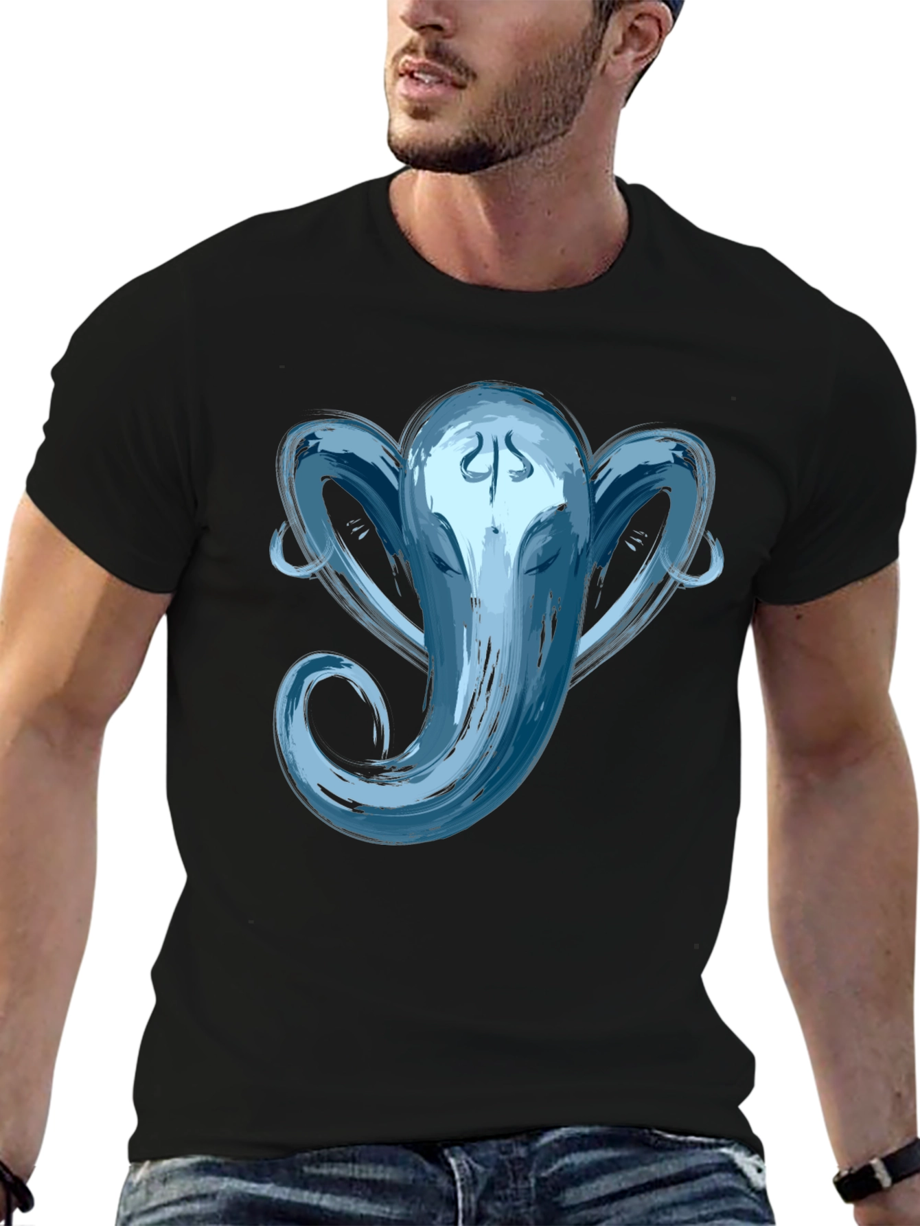 Ganesha Graphic Tee - Brushstroke Design
