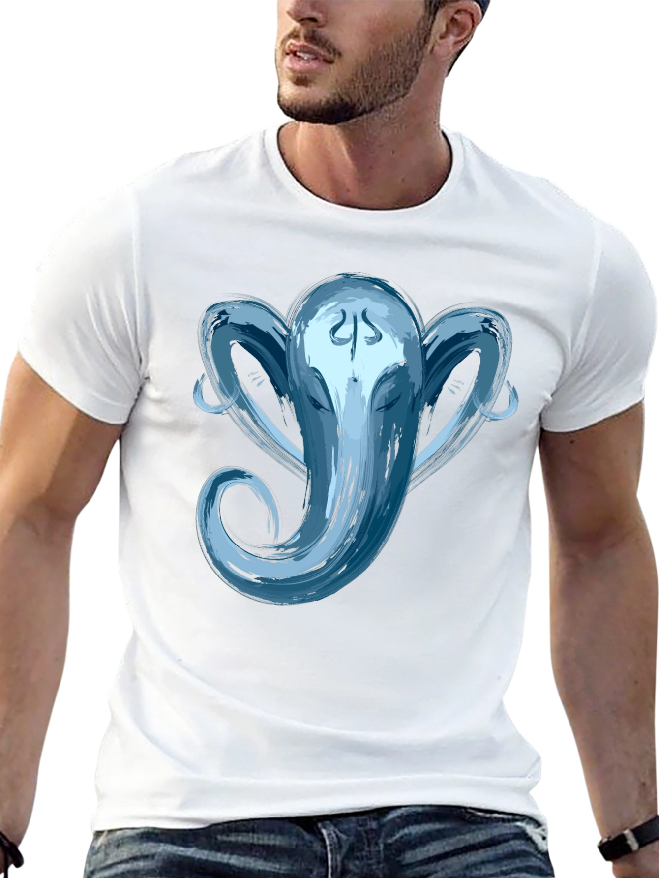 Ganesha Graphic Tee - Brushstroke Design