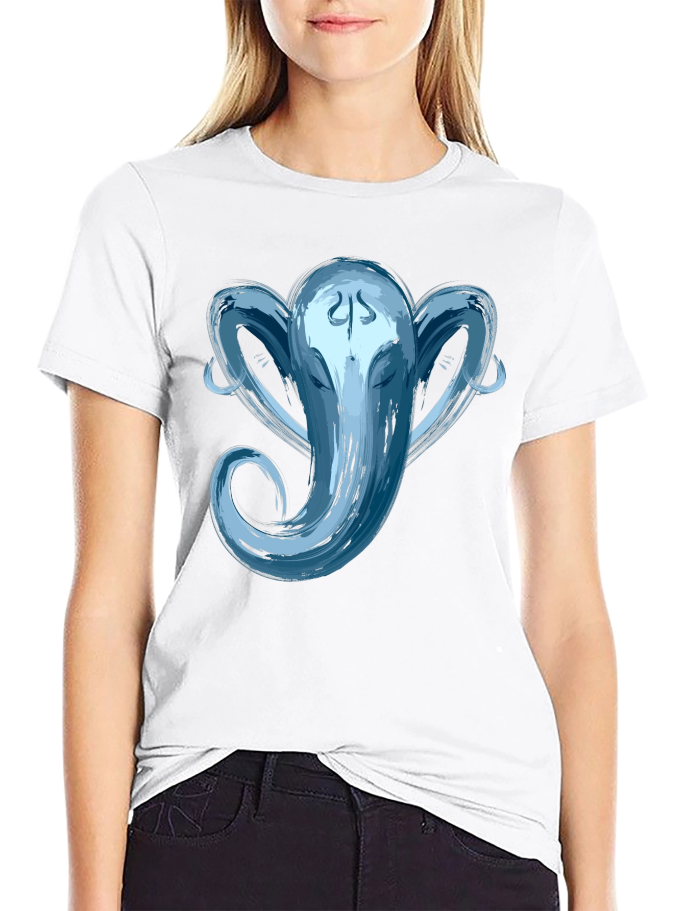 Ganesha Graphic Tee - Brushstroke Design