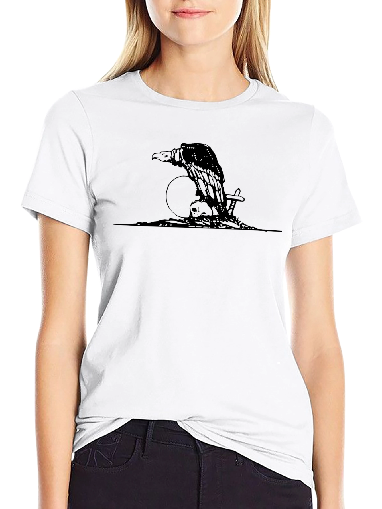 Raven Skull T-Shirt - Gothic Graphic Tee