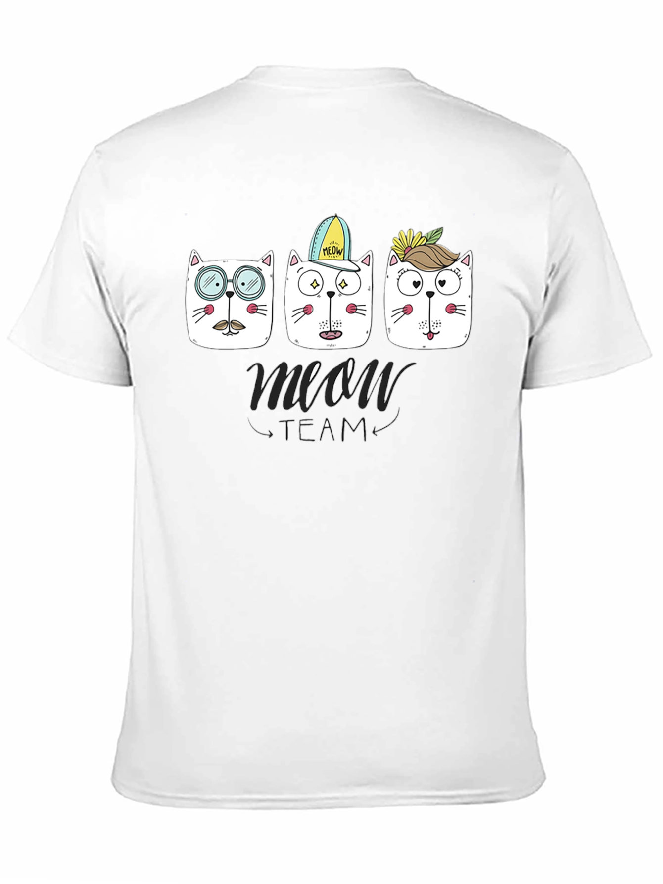 Meow Team Graphic T-Shirt - Cool Cat Design