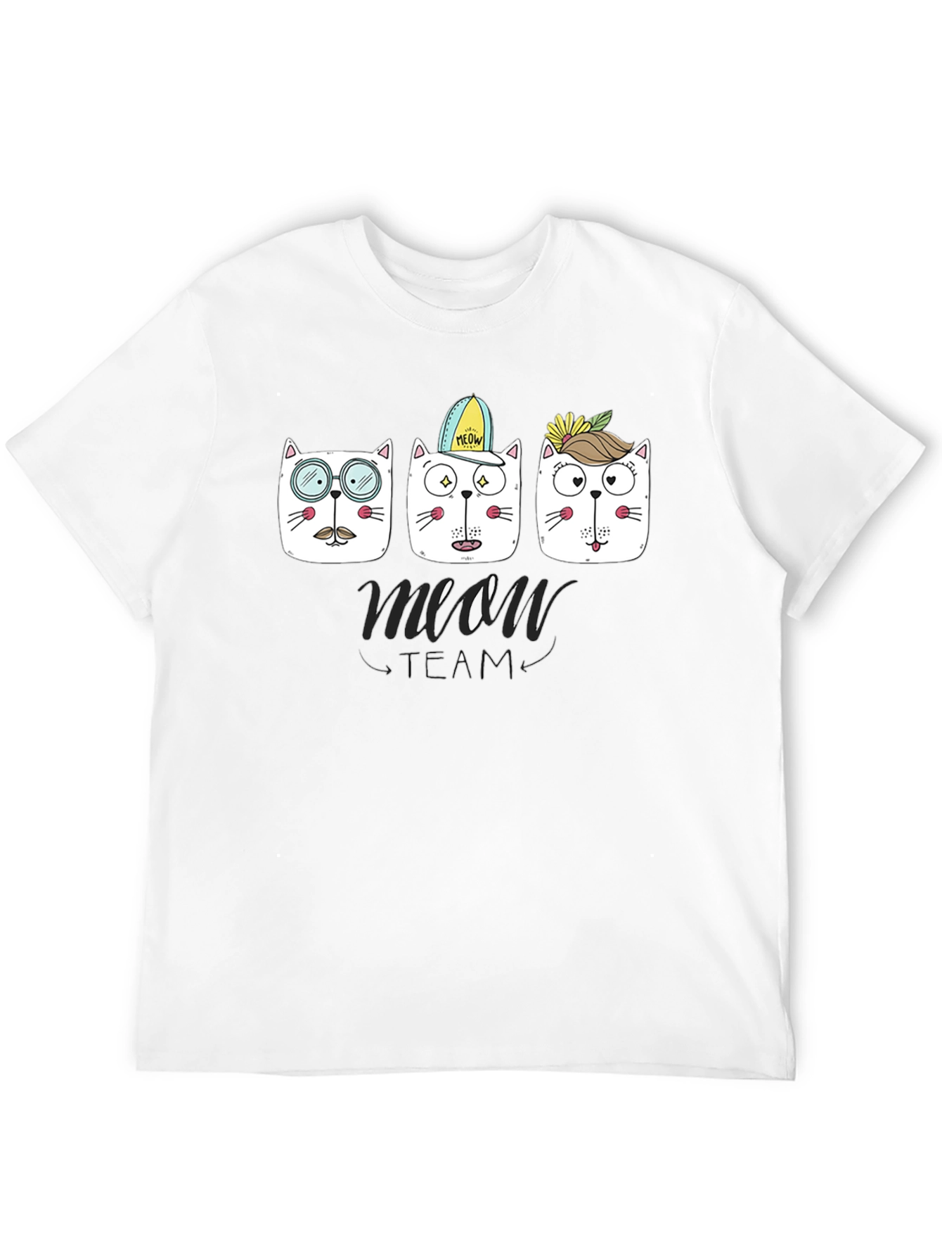 Meow Team Graphic T-Shirt - Cool Cat Design