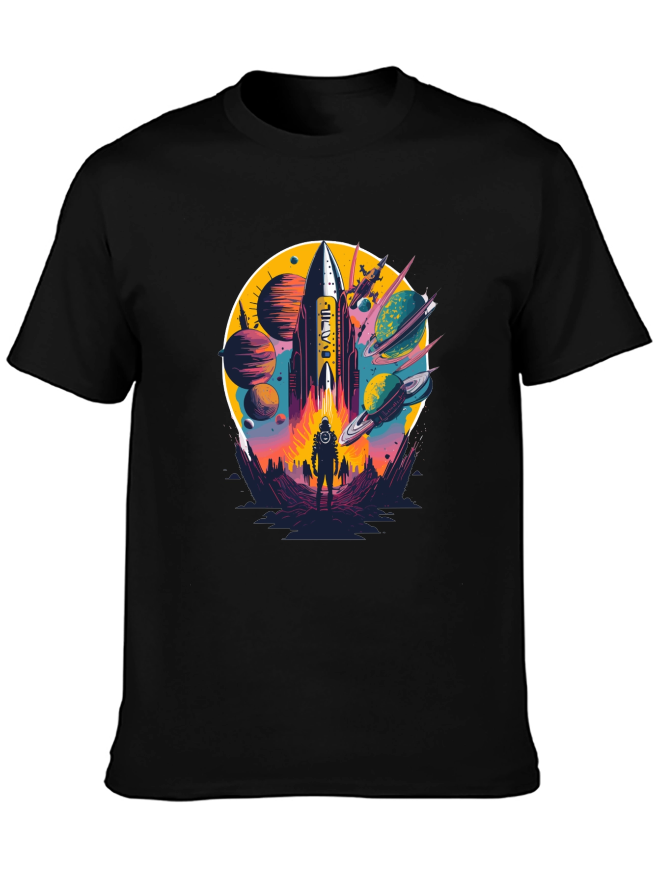 Retro Space Rocket Graphic Tee